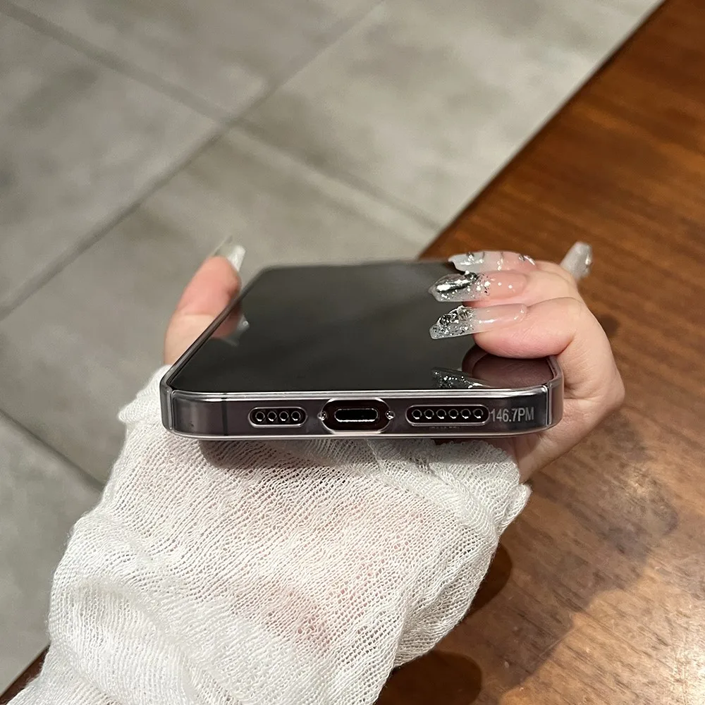 حافظة هاتف شفافة غير لامعة رفيعة للغاية لهاتف أبل آيفون 17 16 15 14 Plus 13 12 Pro Max غطاء جلد حريري شفاف من البلاستيك الصلب #6