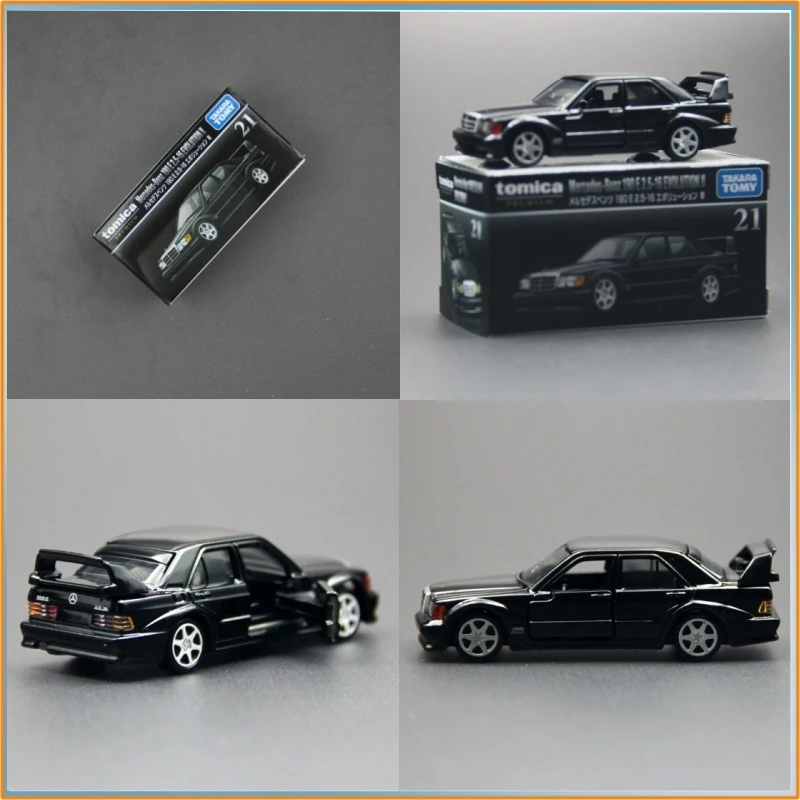 Genuine Tomica Diecast Alloy Car Model Mercedes Benz 190e Black Box Number 21 Premium Simulation Collectible Vehicle Toy Gift