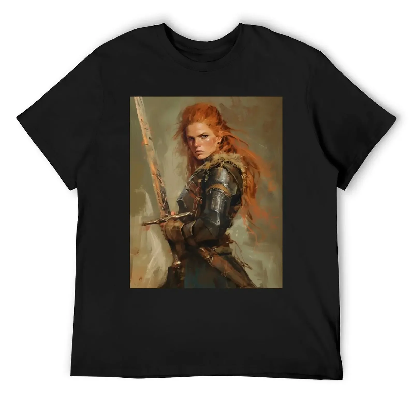 Warrior Woman - Fantasy Art T-Shirt sweat hippie clothes quick drying anime figures mens clothes