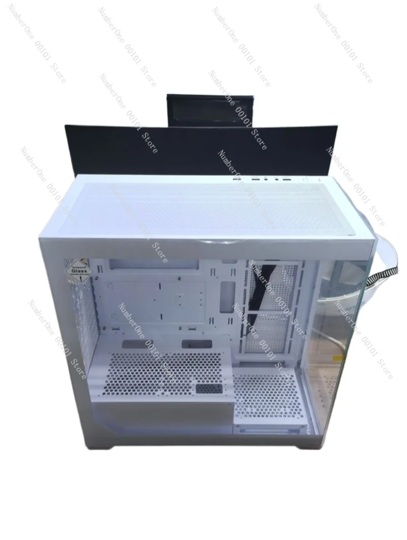 DIY White Gaming Desktop Computer Case,MATX Full-side Transparent Water-cooled Sea View Room Design,Suitable Custom PC Builds