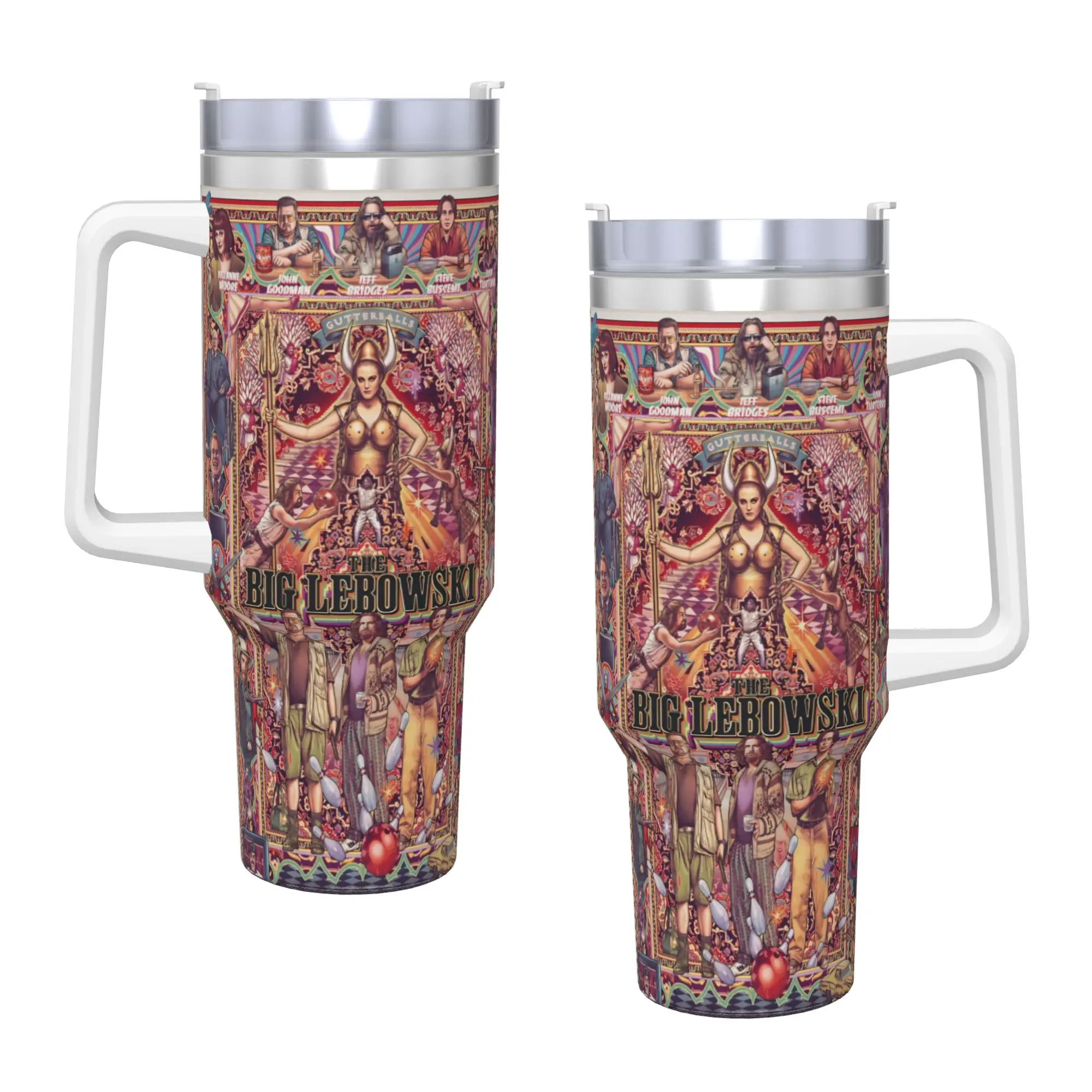 

Термос-кружка «Биг Лебовски» для холодных и горячих напитков, сохраняющая тепло, из нержавеющей стали, для кофе, на заказ, для кемпинга