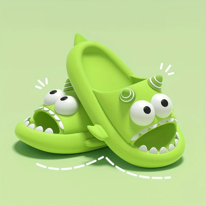 ZUOFU Unisex 3D Cartoon Monster EVA Slide Slippers Spring Summer Non-Slip Lightweight Indoor Outdoor Bathroom Home Shoes