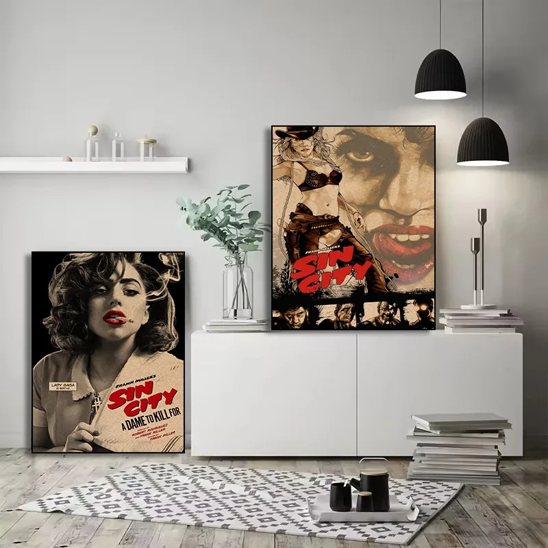 فيلم الخطيئة مدينة سلسلة خمر المشارك طباعة قماش صور المنزل لغرفة المعيشة وغرفة نوم جدار ديكور حديث اللوحة بدون إطار