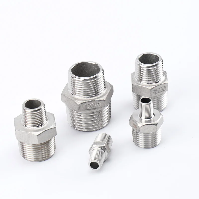 Hex Nipple Union 304 Stainless Steel Pipe Fitting Connector Coupler water oil 1/8