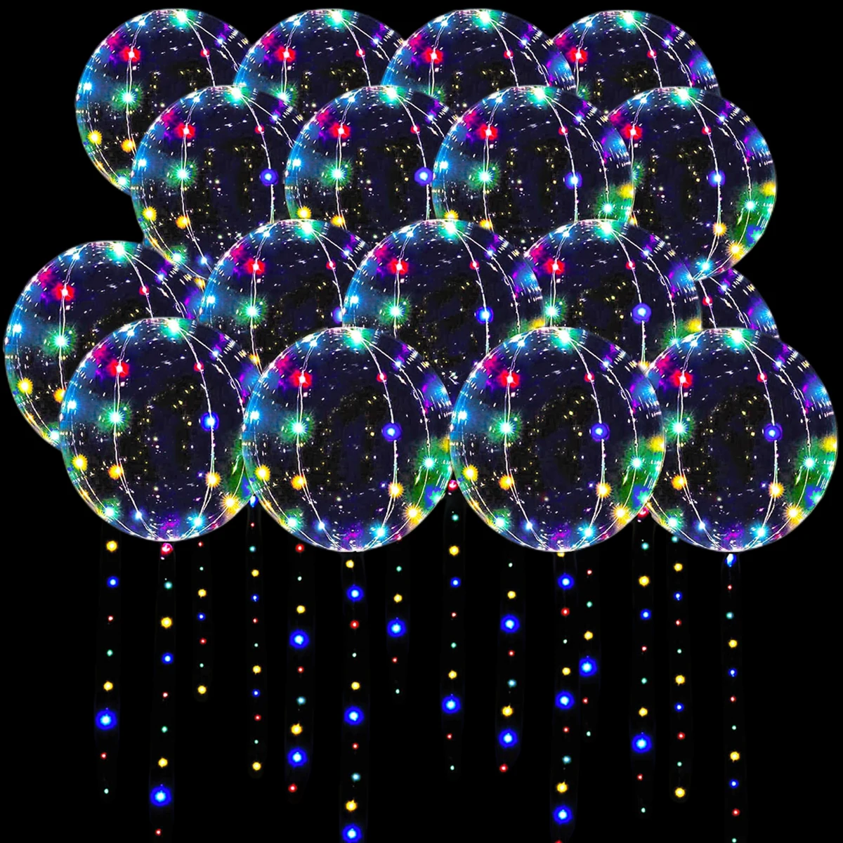 

1/5/10/20 Set LED Light Up Bobo Balloons 20inch Transparent Balloon Inflatable Helium Globos Party Birthday Wedding Decoration