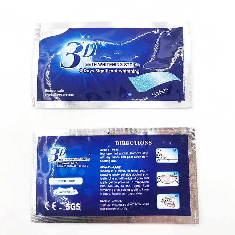 28Pcs/14Pair Gel Teeth Whitening Strips Oral Hygiene Care Double Elastic Teeth Strips Whitening Dental Bleaching Tools