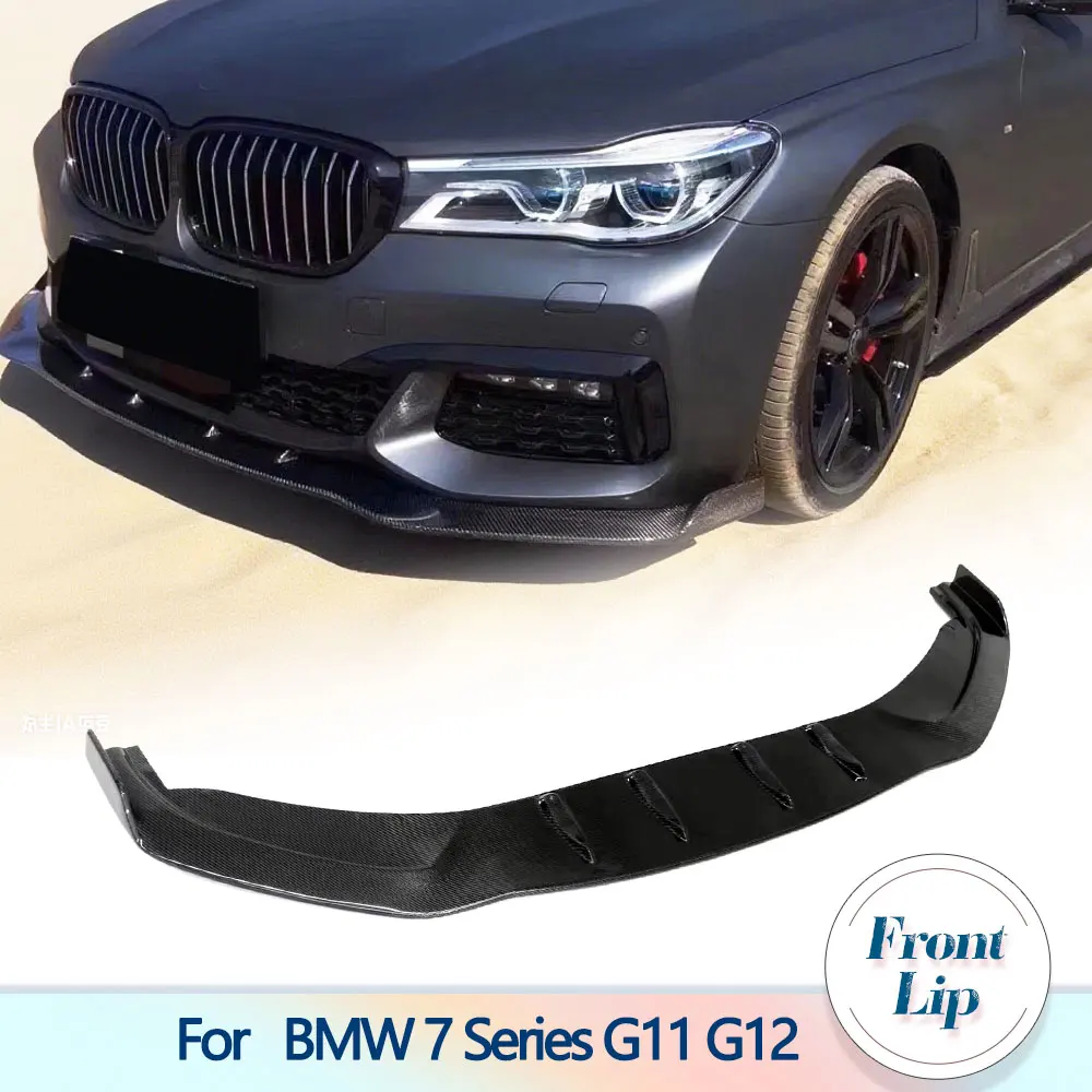 

Car Front Bumper Lip Spoiler For BMW 7 Series G11 G12 2016-2019 Carbon Fiber Racing Front Lip Chin Apron Body Kit