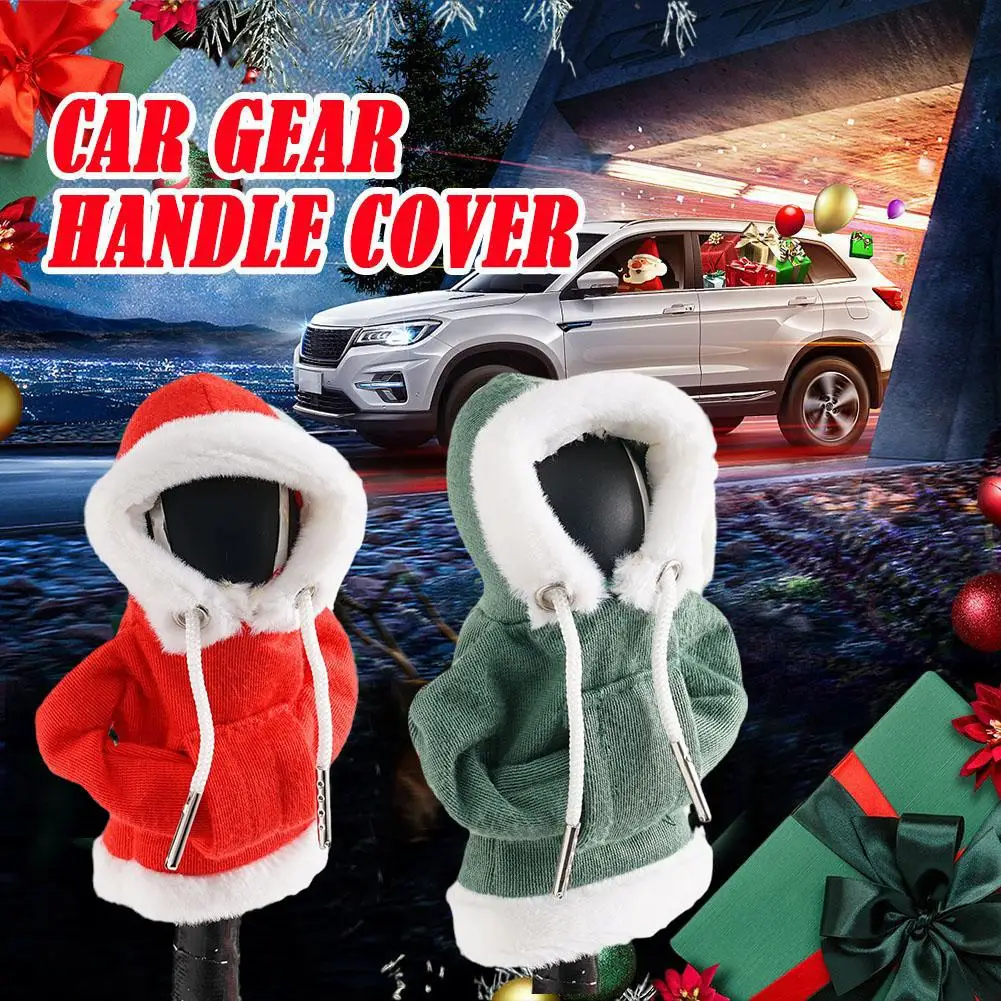 2024 Hoodie Car Shift Knob Cover Manual Handle Gear Lever Automatic Car Accessories Interior Decoration Cover Hoodie Christ Y9N5