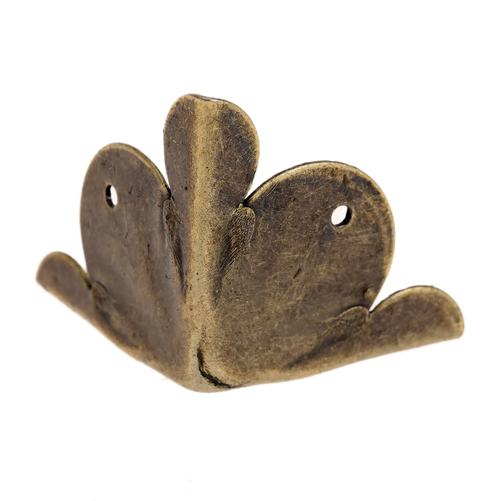 12Pcs Antique Brass Box Corner Protectors Edge Safety Guards Cabinet Furniture Desk Jewelry Box Corner Bumpers 1.18