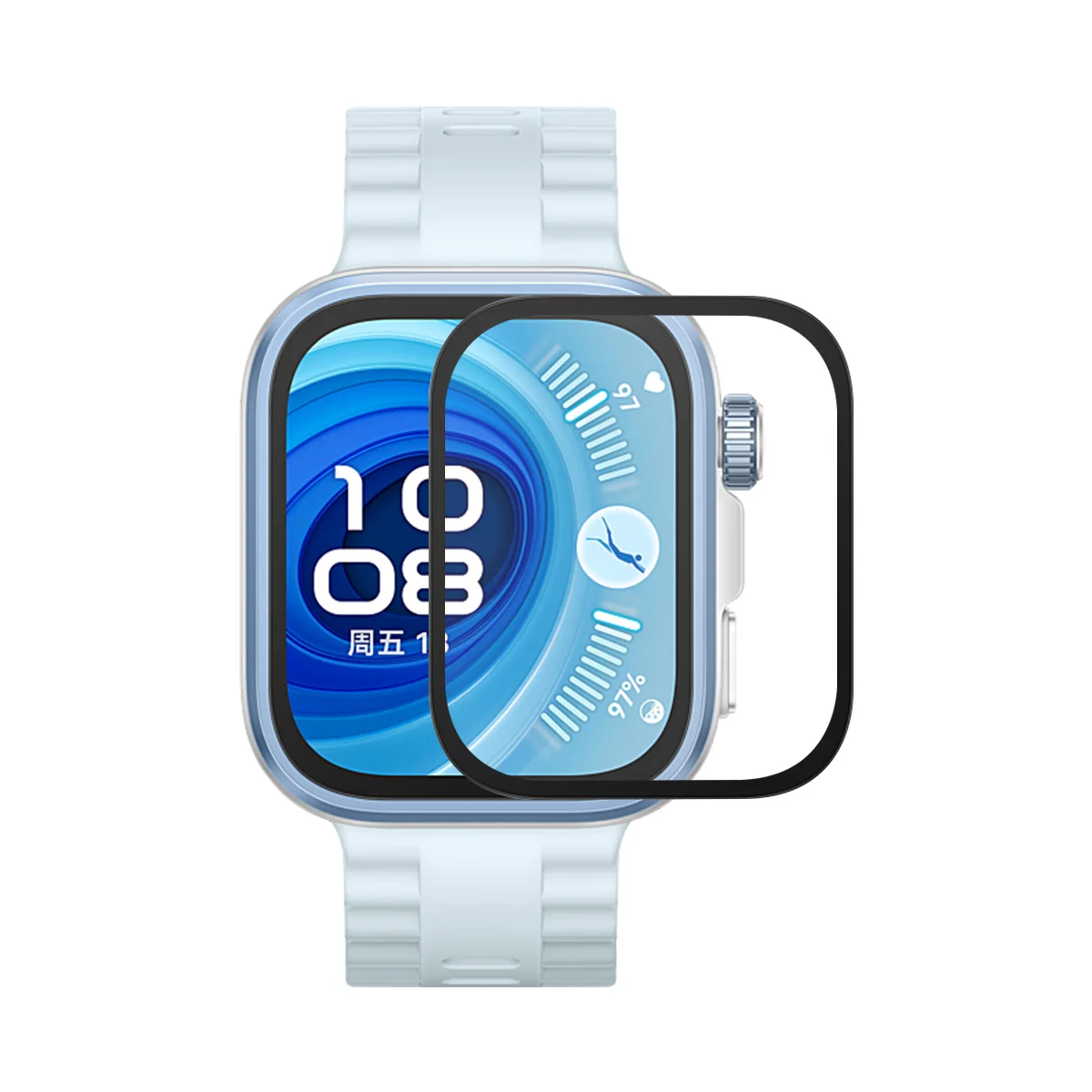 

Для Huawei Watch Fit 4 Pro Защитная пленка для экрана 3D изогнутый ПК + ультра прозрачная пленка из ПММА - прозрачная