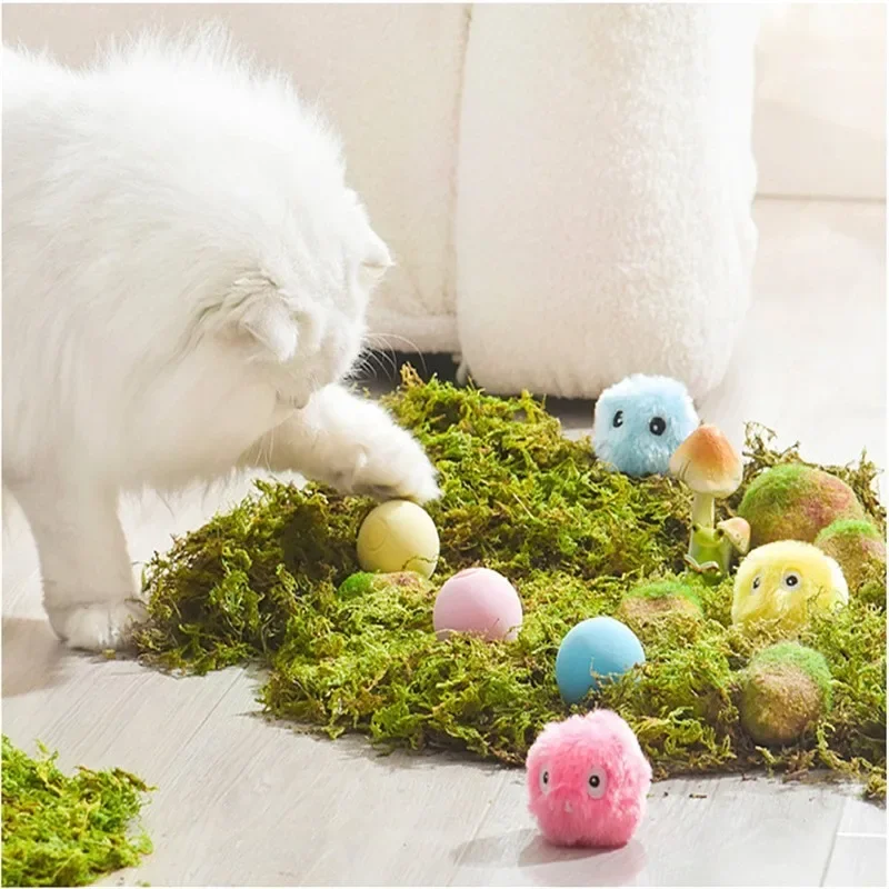 Interactive Ball Smart Cat Toys Plush Electric Catnip Training Toy Kitten Touch Sounding Pet Product Squeak Toy Ball