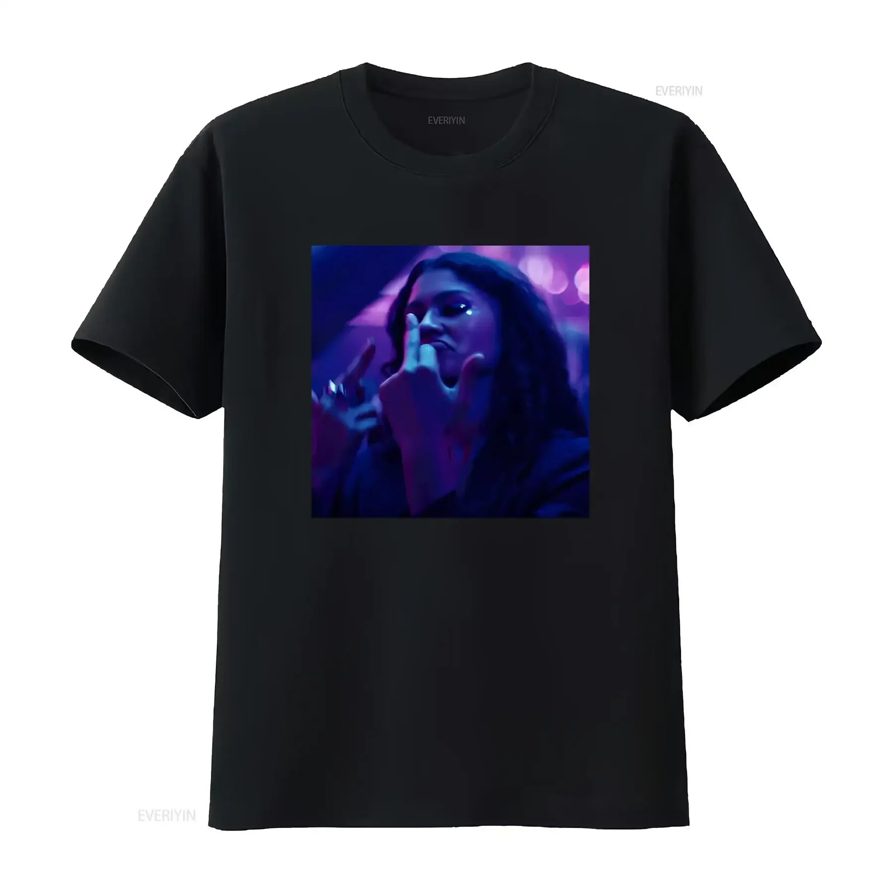 Camiseta Euphoria Rue Zendaya, Moda Urbana, Estilo Vintage, Lavada, para Uso Diario, Ligeramente Elegante, Elástica, Suave, Informal