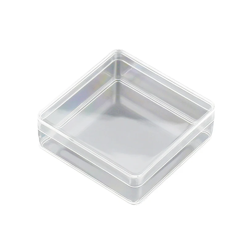 1pc 50ml Small Square Transparent PS Plastic Storage Box For Display Mini Case Container Jewelry Beads Crafts Packaging Box