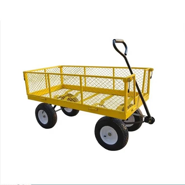 Four Wheeled Wire Mesh Truck, Large Box Truck, Garden Handcart, Household Construction Site Trailer, High Load-bearing Capacity