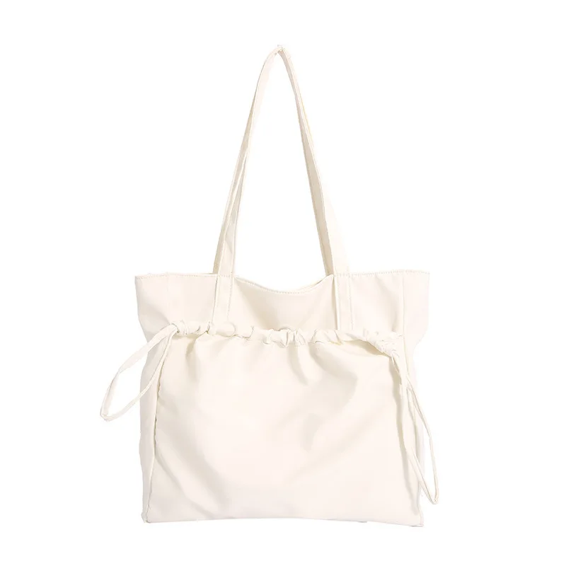 Fashion Casual Girls Shoulder Bag Autumn Winter Large-capacity Tote Bag Fashion Versatile Trend Pleated Drawstring Shoulder Bag image 5