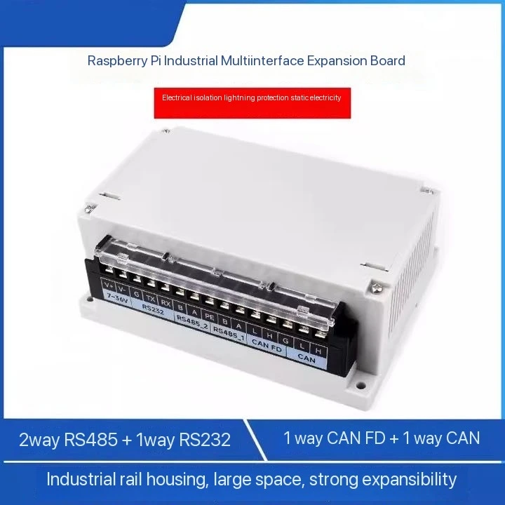 Expansion Boards For Raspberry Pi Industrial DIN-Rail RS232 RS485 CAN CAN FD Multi-Interface Communication Expansion Boards