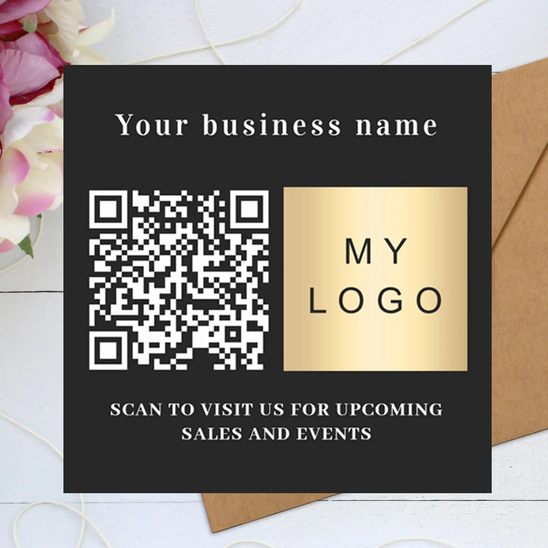 48 قطعة من ملصقات رمز الاستجابة السريعة لشعار موقع المؤسسة القابلة للتخصيص - تصميم مربع/دائري مع دعم لاصق وتغليف الهدايا