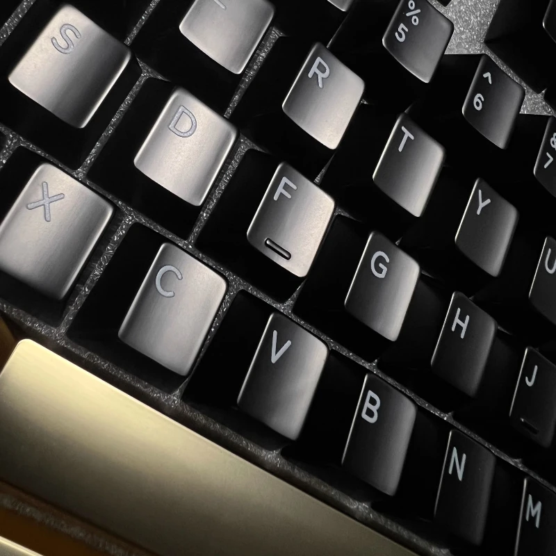 Full Set of Metal Keycap Original Factory Height PVD Black Gold Zinc Alloy Material 100% 80% Layout High-end Texture Keycap