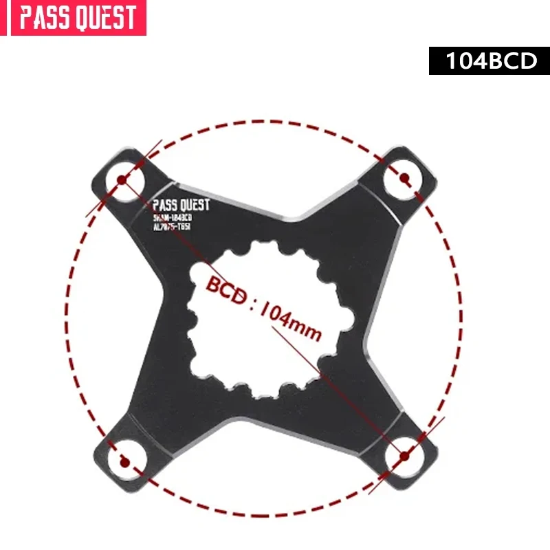 

PASS QUEST Adapter Converter: For 104BCD 4 - Claw Bicycle Chain Wheel, Bicycle Accessory