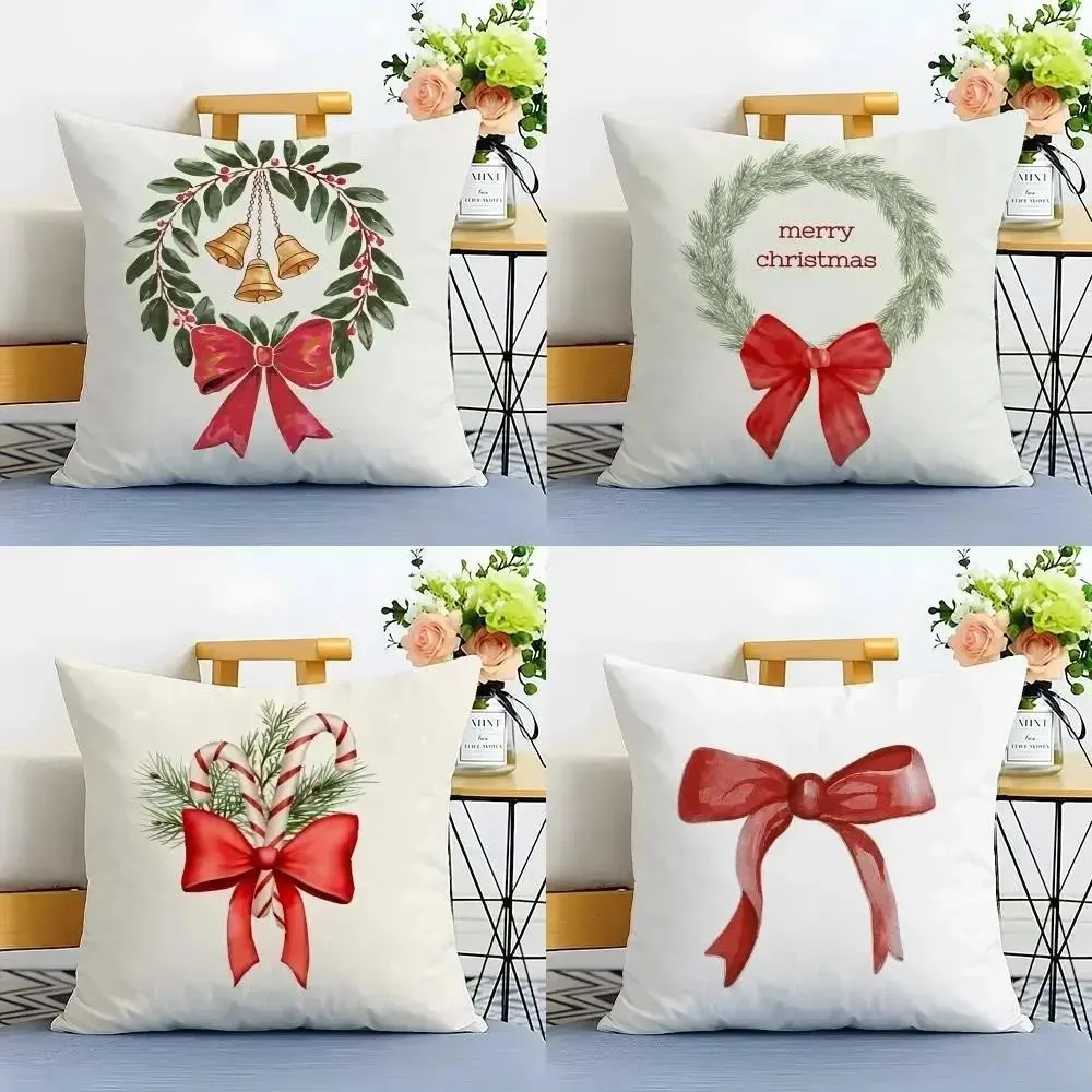 1Pc Personalized Chrismas Theme Throw Pillow, Double-Sided Printing Design, Soft Plush Cushion with Insert, Perfect Gift