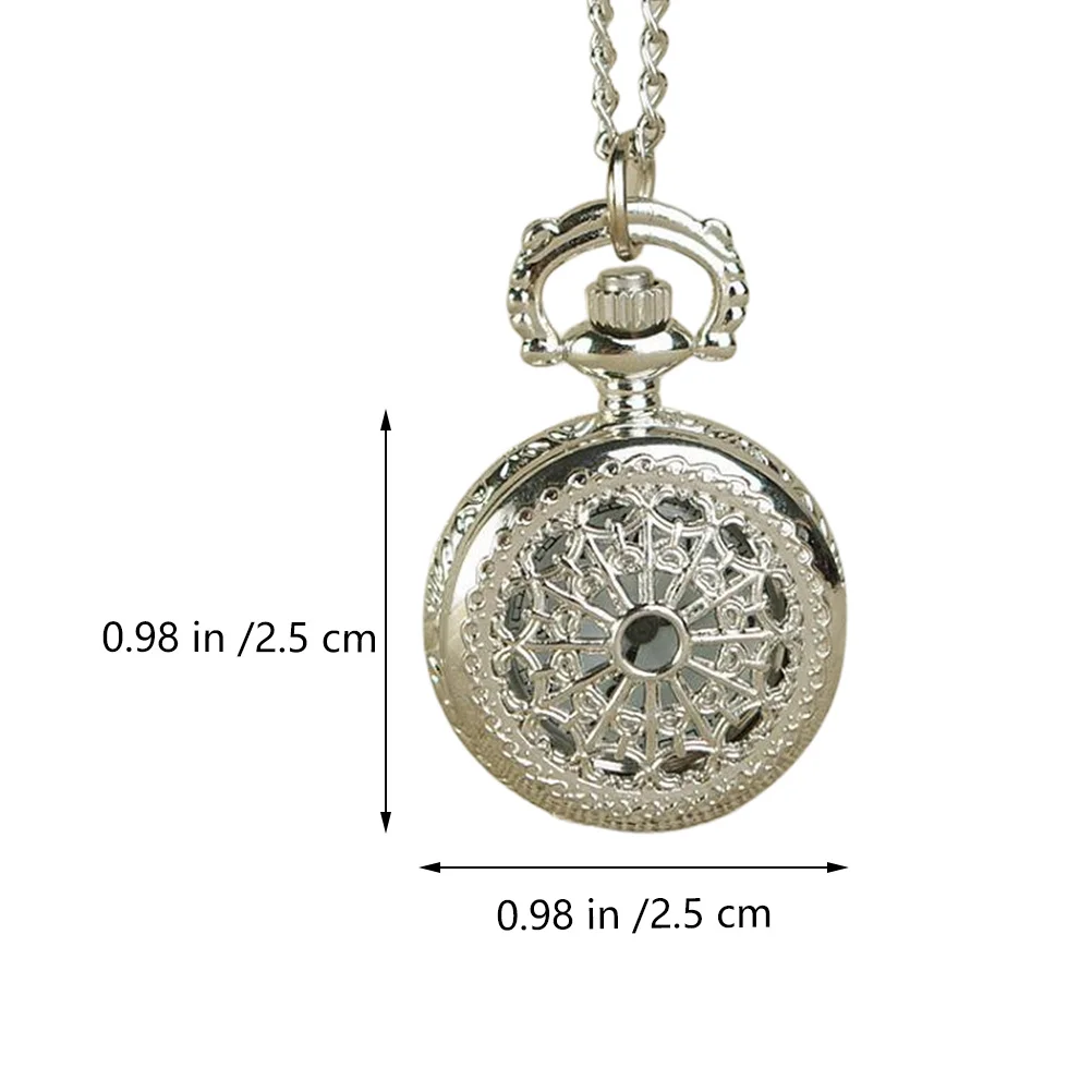 1 قطعة ساعة الجيب الفضية الرجعية الجوف الكوارتز سلسلة الديكور خمر نمط عرض الوقت ساعة الجيب هدية للأصدقاء الأسرة