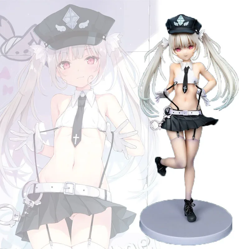 União criativa anime japonês sexy menina anjo polícia 23cm pvc figura de ação adulto modelo colecionável boneca brinquedos presente