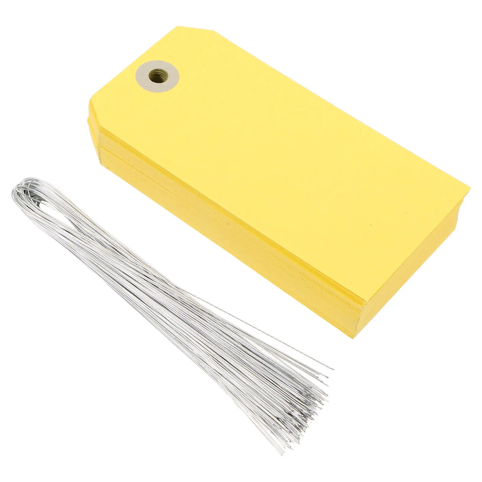 100Pcs Manila Shipping Tags Reinforced Hole Iron Wire Blank Label Hang Tags Travel Luggage Markers