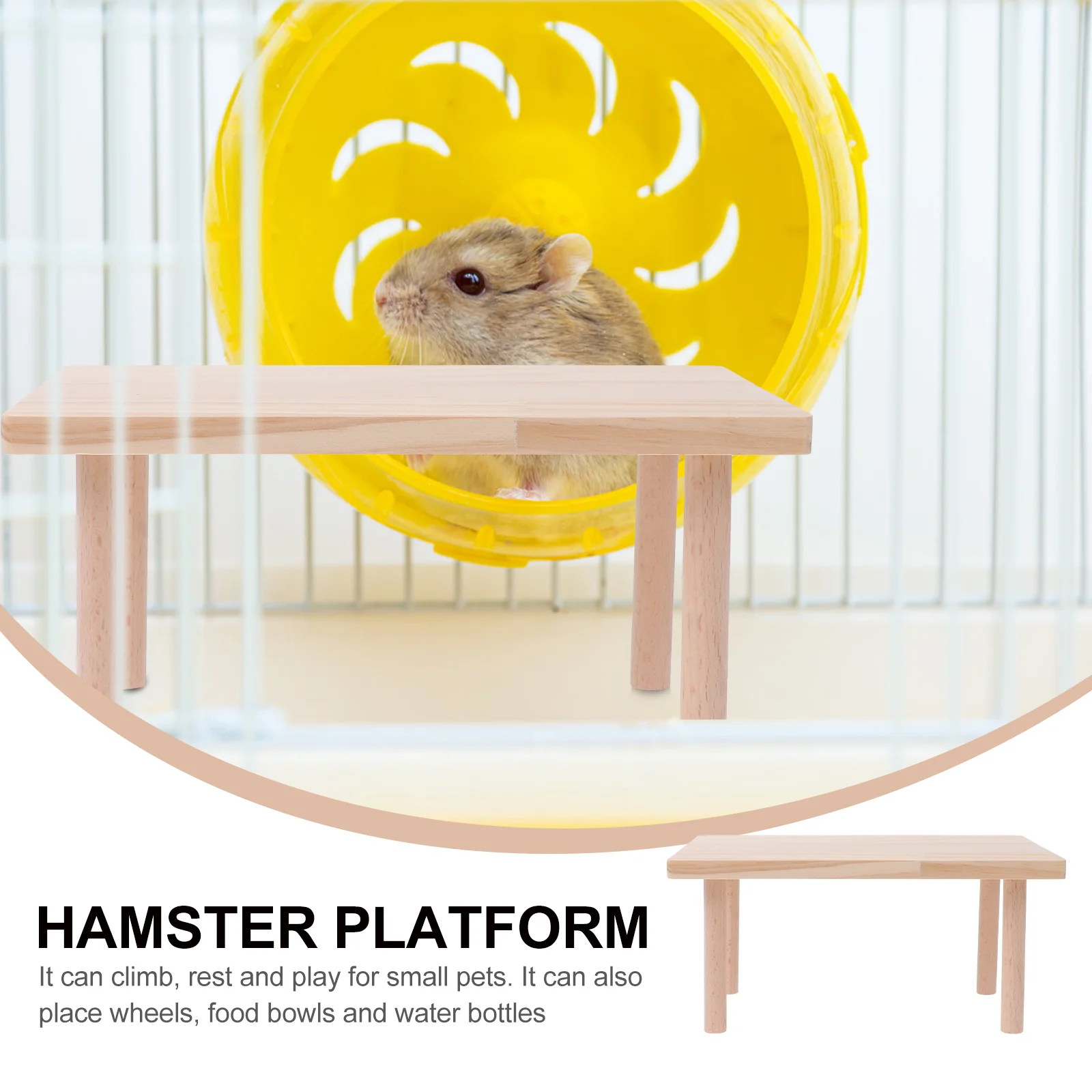 Placa de gaiola de hamster, brinquedo de escada, brinquedo de madeira prático para plataforma de animais de estimação, brinquedos de cobaia