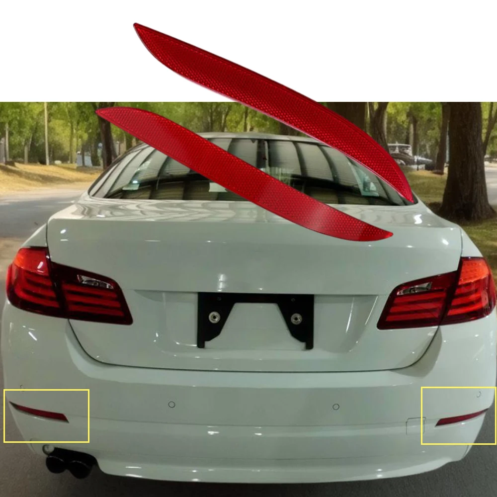 2pcs Rear Bumper Reflector Warning Reflective Strip 63147183913 63147183914 For 2008-2010 BMW 528i 528xi 535i 535xi 550i E61 E60