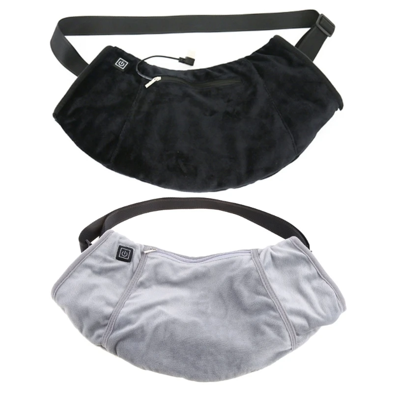 Electric Heated Hand Warmer Muff Cold Weather Thermal Glove Waist Bag for Skiing Camping D5QD