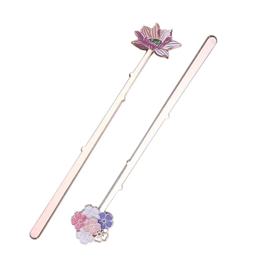 Creative Metal Sakura Students Lotus Flower Reading Assistant Book Support Bookmarks Page Label