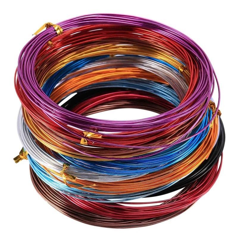 LUDA 12 Rolls Assorted Colors Aluminium Craft Wire For DIY Craft, 1 Mm In Diameter 5 Meters Long