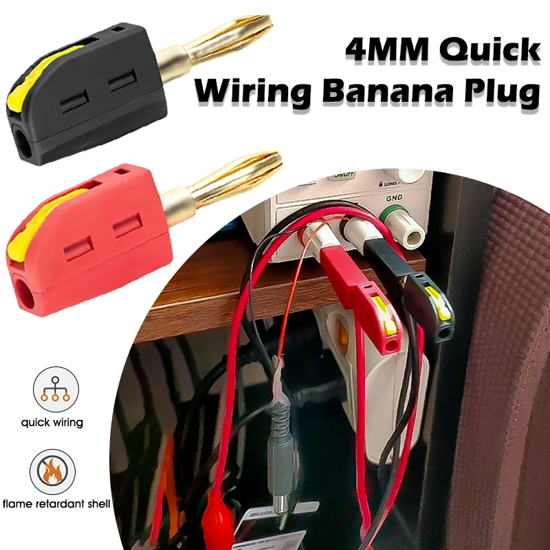 32A 4mmPortable  Banana Plug Solderless Quick Connect High Current Gold-Plated Banana Connectors Audio Copper Speakers Amplifie