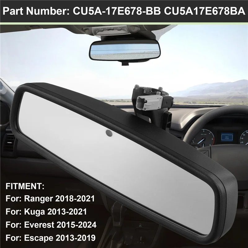 A99F-Car Interior Rearview Mirror W/Auto Dim Anti-Glare CU5A-17E678-BB For Ford Ranger Kuga Everest Escape 13-24 CU5A17E678BA view 4