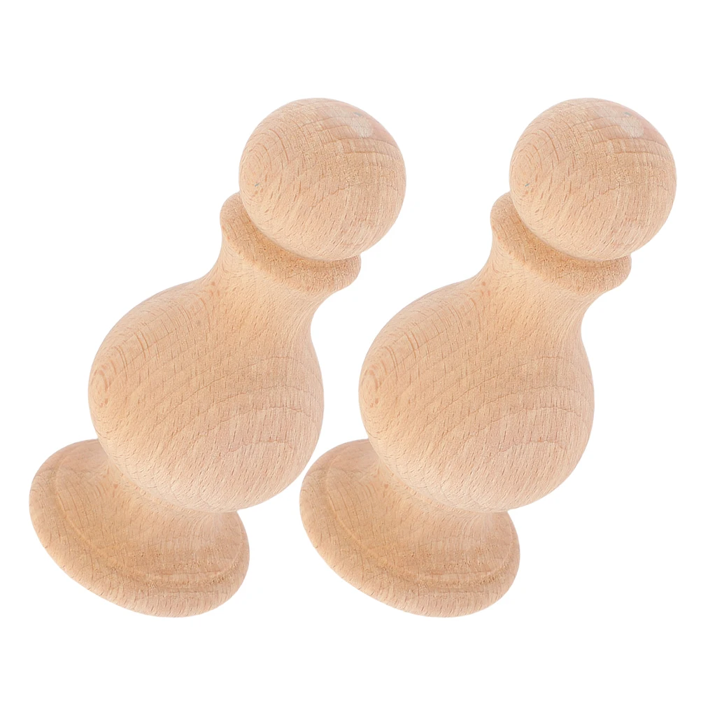 

2pcs Unfinished Wood Finials Rome Round Ball Decorative Stair Post Caps Fence Gate Toppers Bed Posts Solid Wood Carved Finial