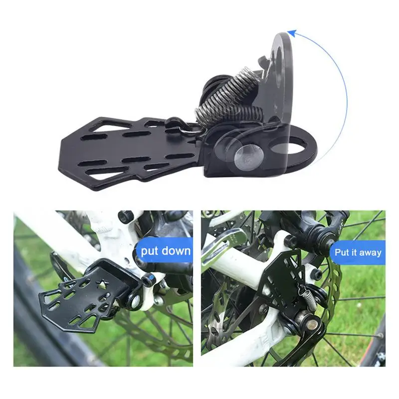 Bike Foot Rest 2 Pcs Folding Rear Bicycle Footrest Pedals Wear-resistant Ebike Pegs For Folding Mountain Bike Passenger Comfort