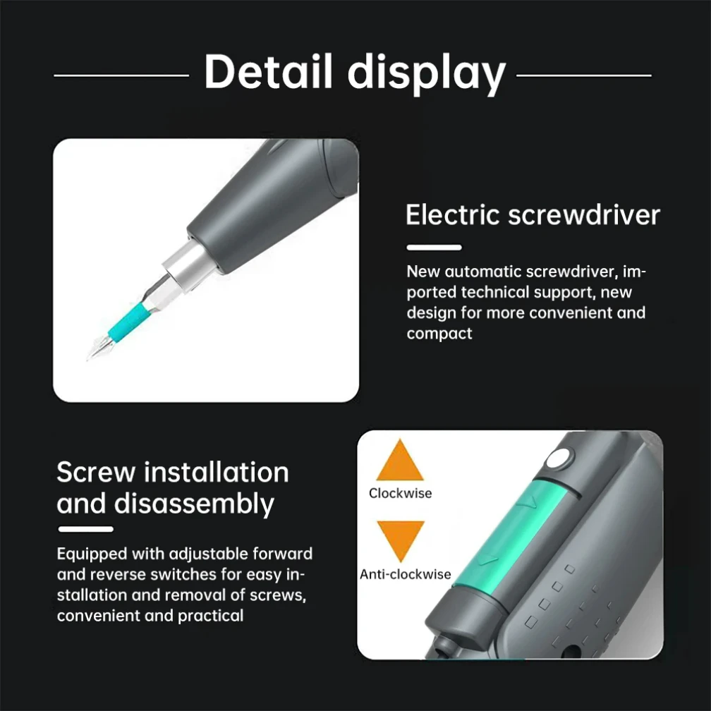 Portable Mini Electric Screwdriver 3.6V DC Cordless Auto Screwdriver Hoist Handle Power Tool Set 2025 new