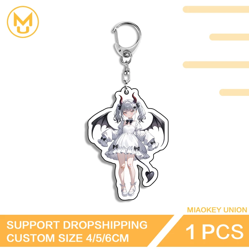 Devil Loli Girl Lovely Enchanting Lively Double Sided Keyring Fancy Lightweight Hot Selling Decor Versatile Fashionable Props