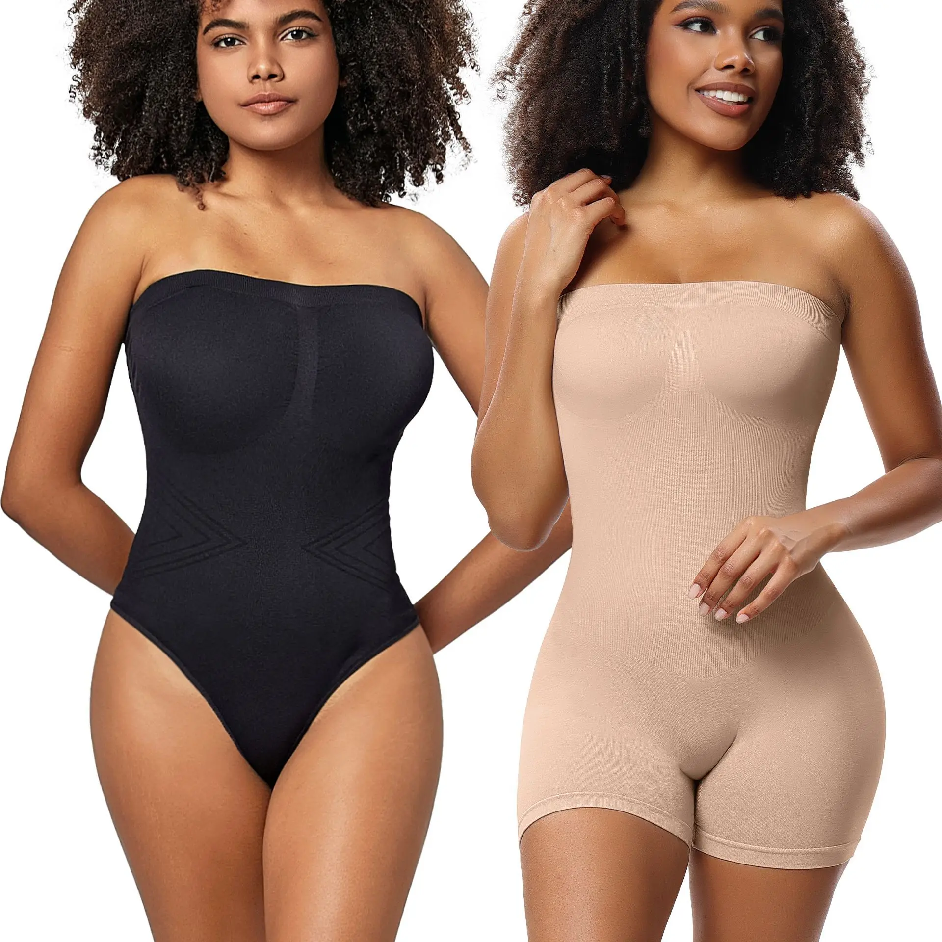

Seamless Sculpt Body Shaper With Removable Straps Body Shapers New Strapless Shortie Bodysuit For Women Tummy Control Shapewear