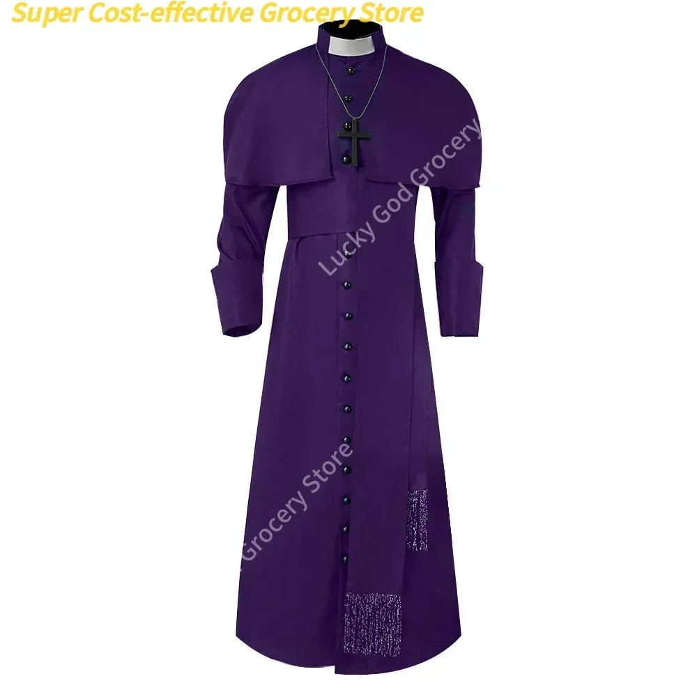 زي كاهن القرون الوسطى الكنيسة الكاثوليكية الدينية الرومانية ساوتان البابا القس الأب ازياء كتلة التبشير رداء رجال الدين كاسوك