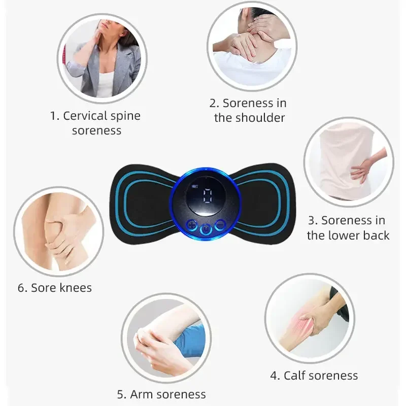 

Electric Shock Massage Patches Cervical Spine Stimulator Neck Arm Leg Pain Relief Health Care Relaxtion Tool Mini EMS Massager