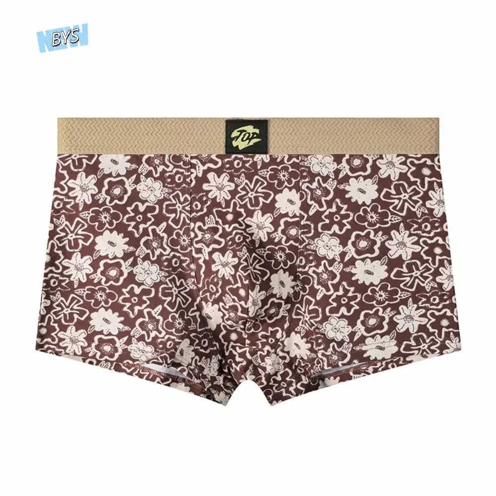 

Plus Size Vintage Man Boxer Briefs Vintage Floral Print Seamless Printed Panties Boxers Underpants Mid Waist Underwear for Men