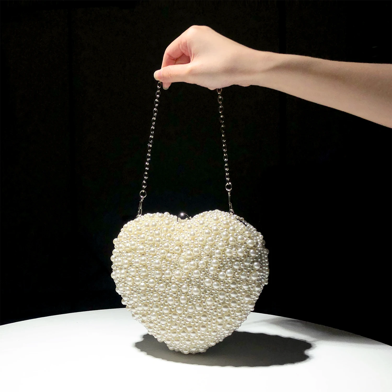 Yy Wallet Pearl Heart Dinner Bag Bridesmaid Banquet Bag Handbag