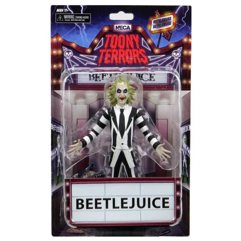 In Stock 6" Action Figure NECA Toony Terrors Beetle Juice Horror Series Gift Collection Doll Boy Birthday Gift