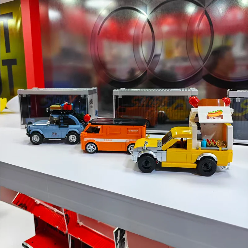 

POWERBUILD 1:32 Van Truck Model Building Blocks Orange City Roadside Assistance Vehicle Assembled Toys Xmas Gift PB8857