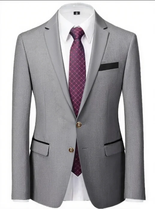 Men's elegant business casual contrast color striped suit wedding groom suit（Jacket Only）