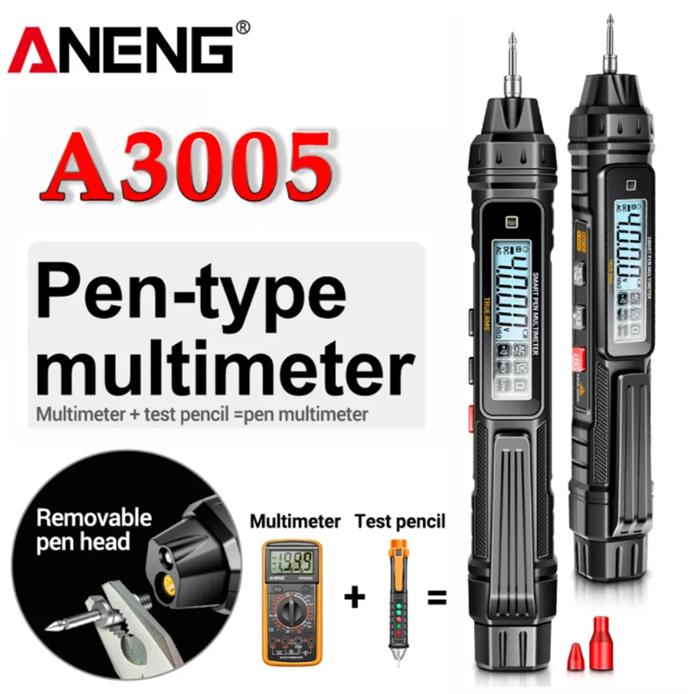 ANENG A3005 Digital Multimeter Pen Type 4000 Counts Professional Meter Non-Contact Auto AC/DC Voltage Ohm Diode Tester For Tool