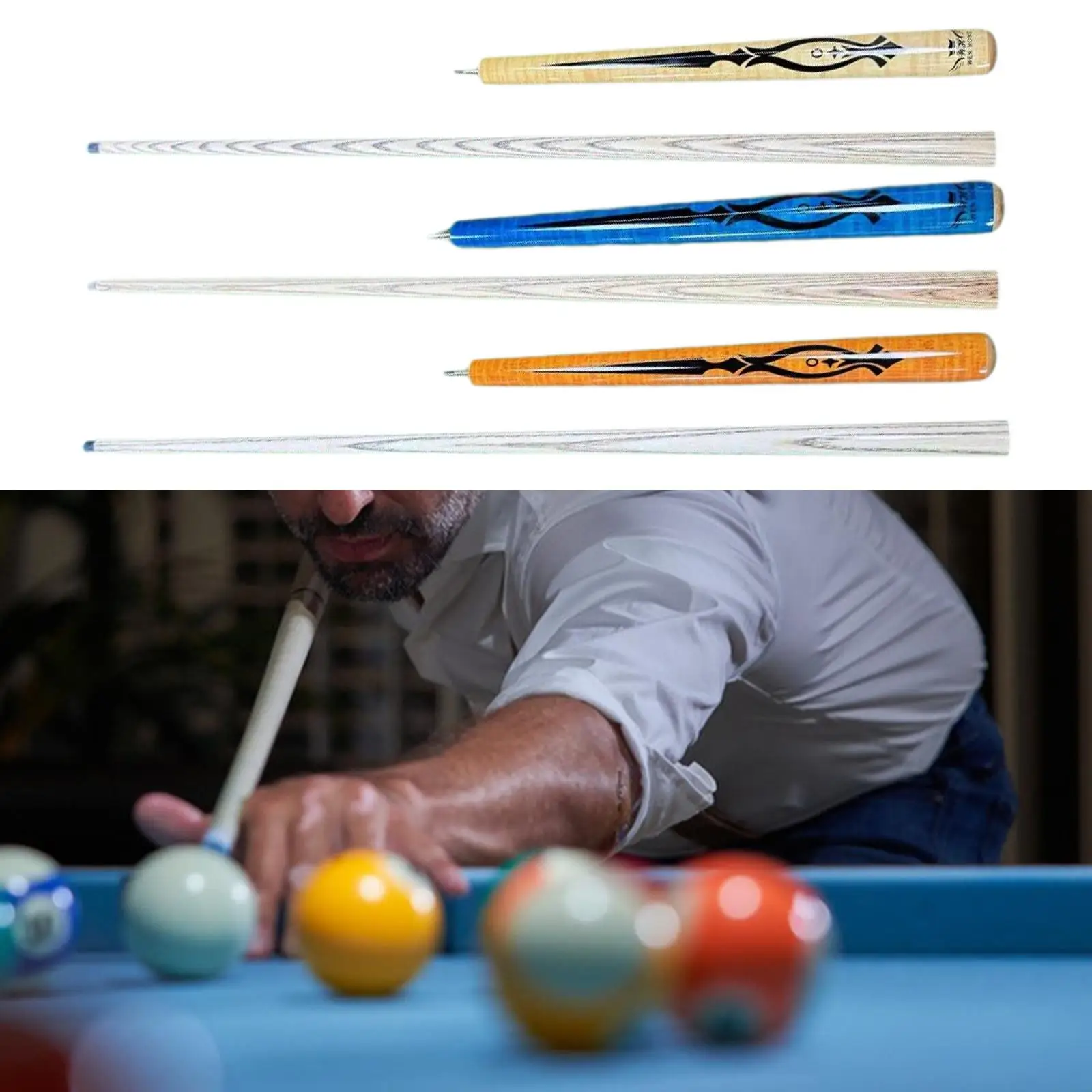 Billiard Pool Cue Stick Break Jump Cue Length 107cm Split Professional Pool Cue Wooden Billiard Cue for Practice House Adults