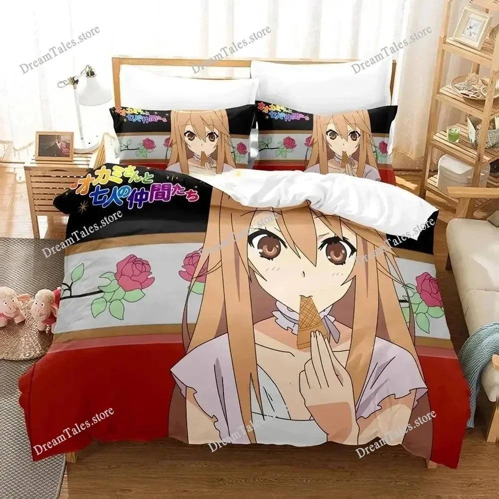 Okami-san and Her Seven Companions Bedding Set Boys Girls Twin Queen Size Duvet Cover Pillowcase Bed Kids Adult Home Textiles741