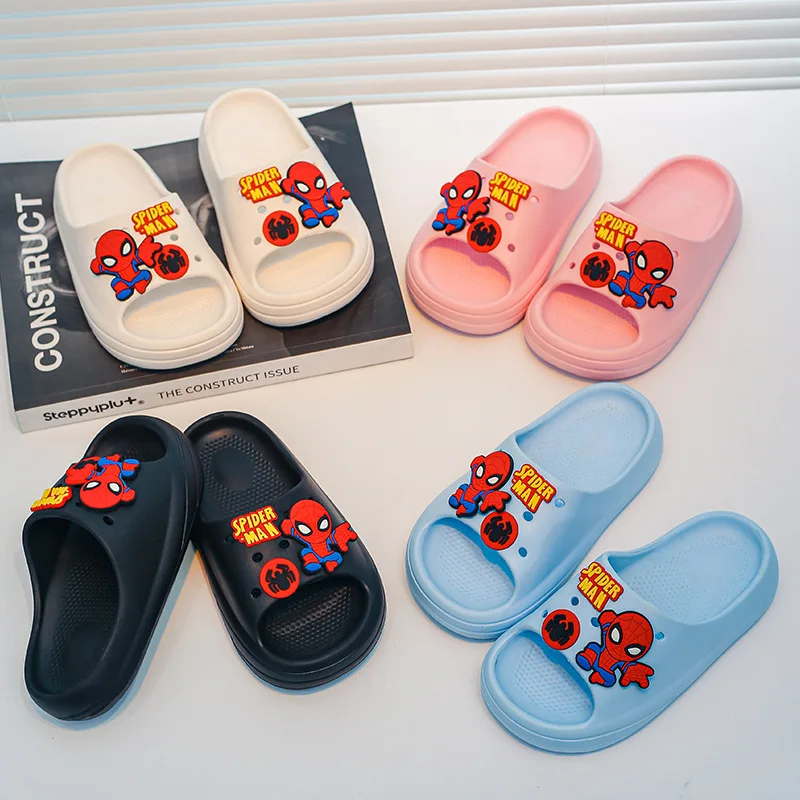 

Kids'Slippers Spider-Man EVA Summer Bathroom Shoes For Children Anti-slip Thick Bottom Home Slipper Purple Pink Size 26-39